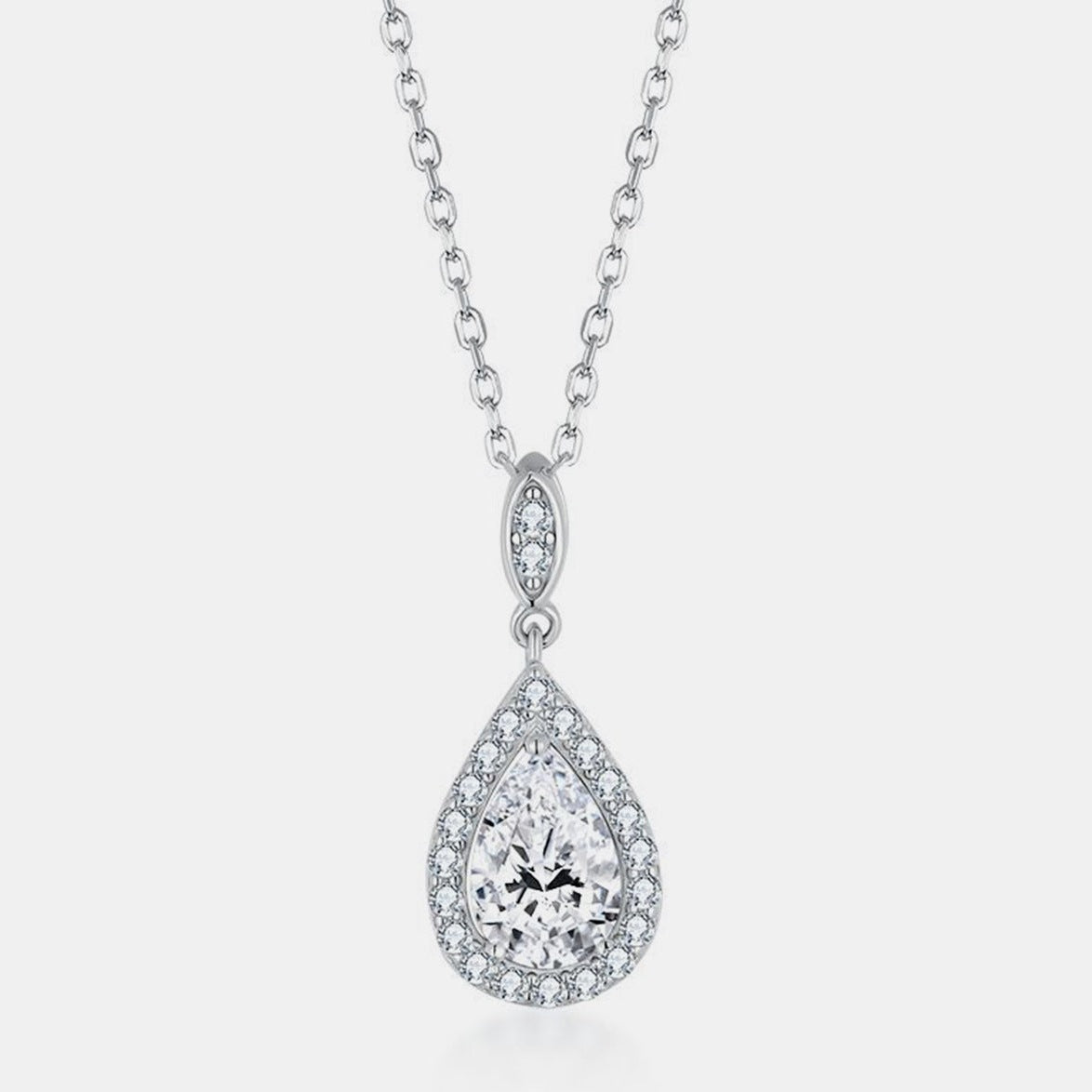 1.5 Carat Moissanite 925 Sterling Silver Teardrop Necklace