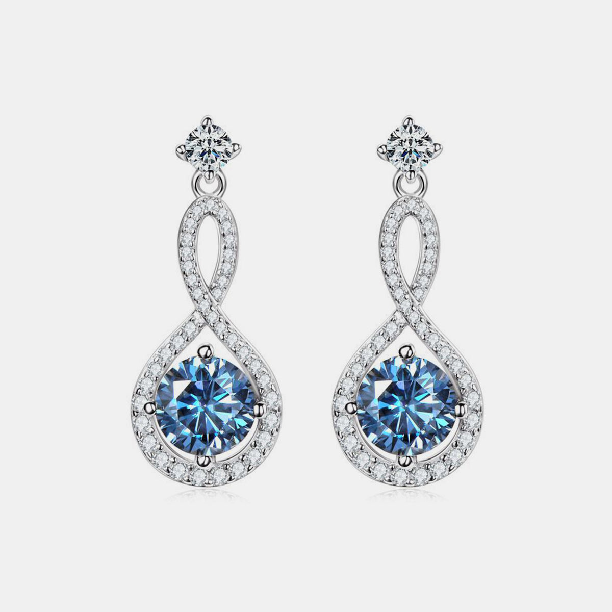 1 Carat Moissanite 925 Sterling Silver Earrings