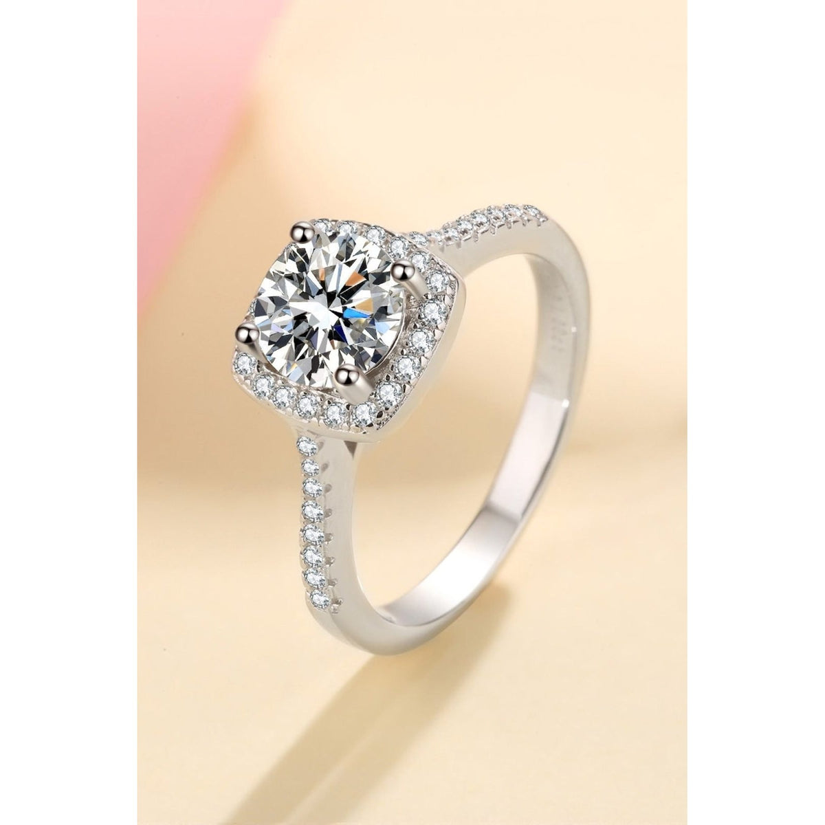 1 Carat Moissanite 925 Sterling Silver Ring