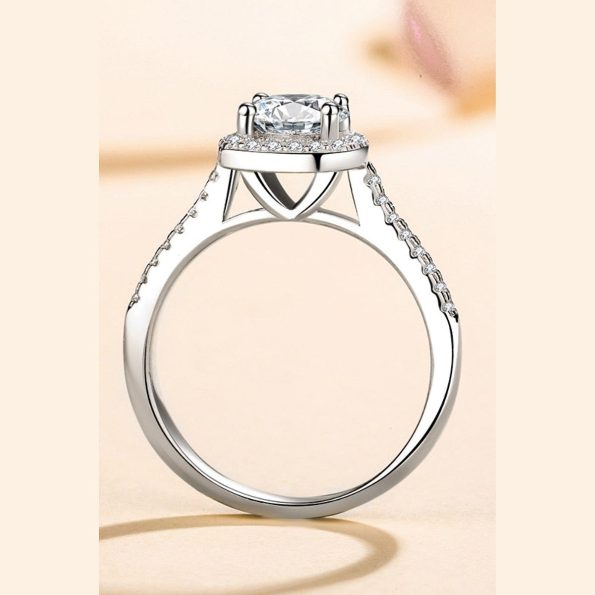 1 Carat Moissanite 925 Sterling Silver Ring