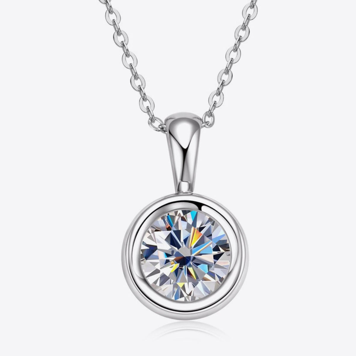 2 Carat Moissanite 925 Sterling Silver Necklace