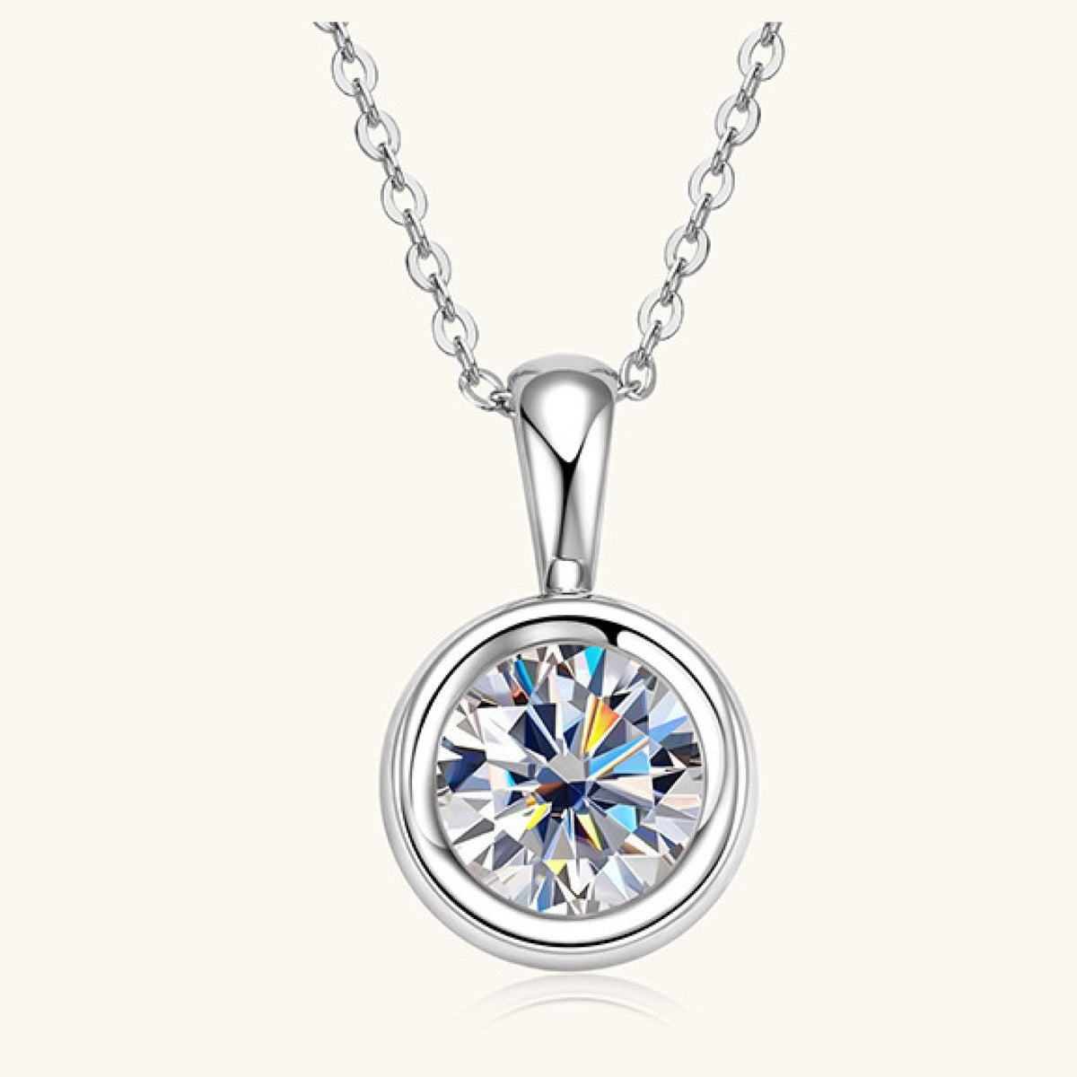 2 Carat Moissanite 925 Sterling Silver Necklace