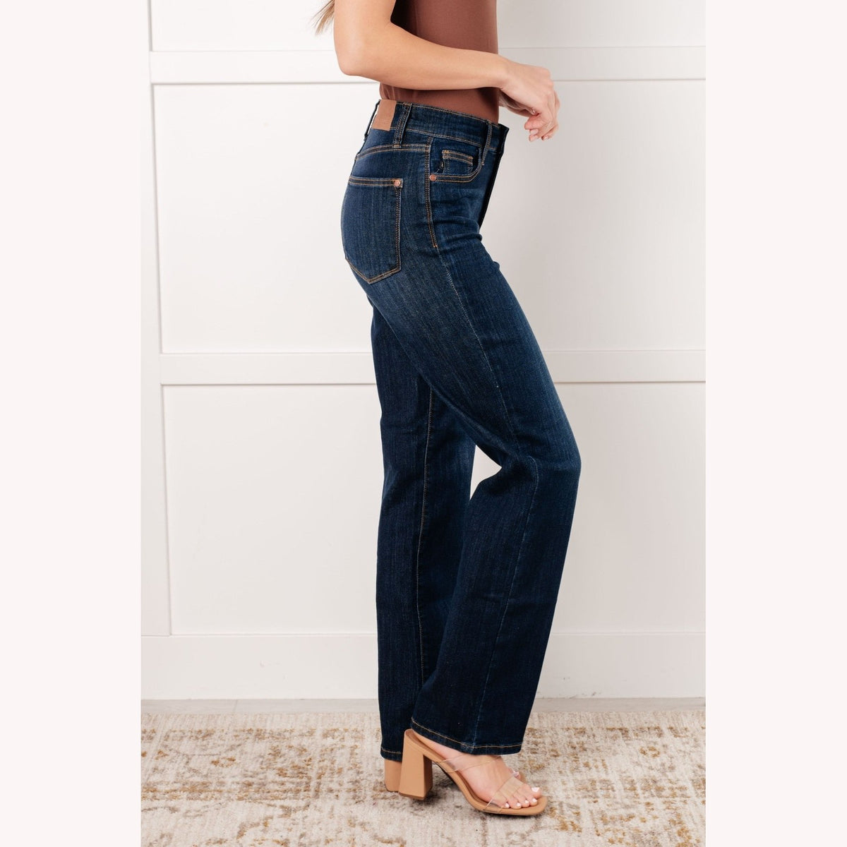 Alaina High Rise Classic Straight Jeans