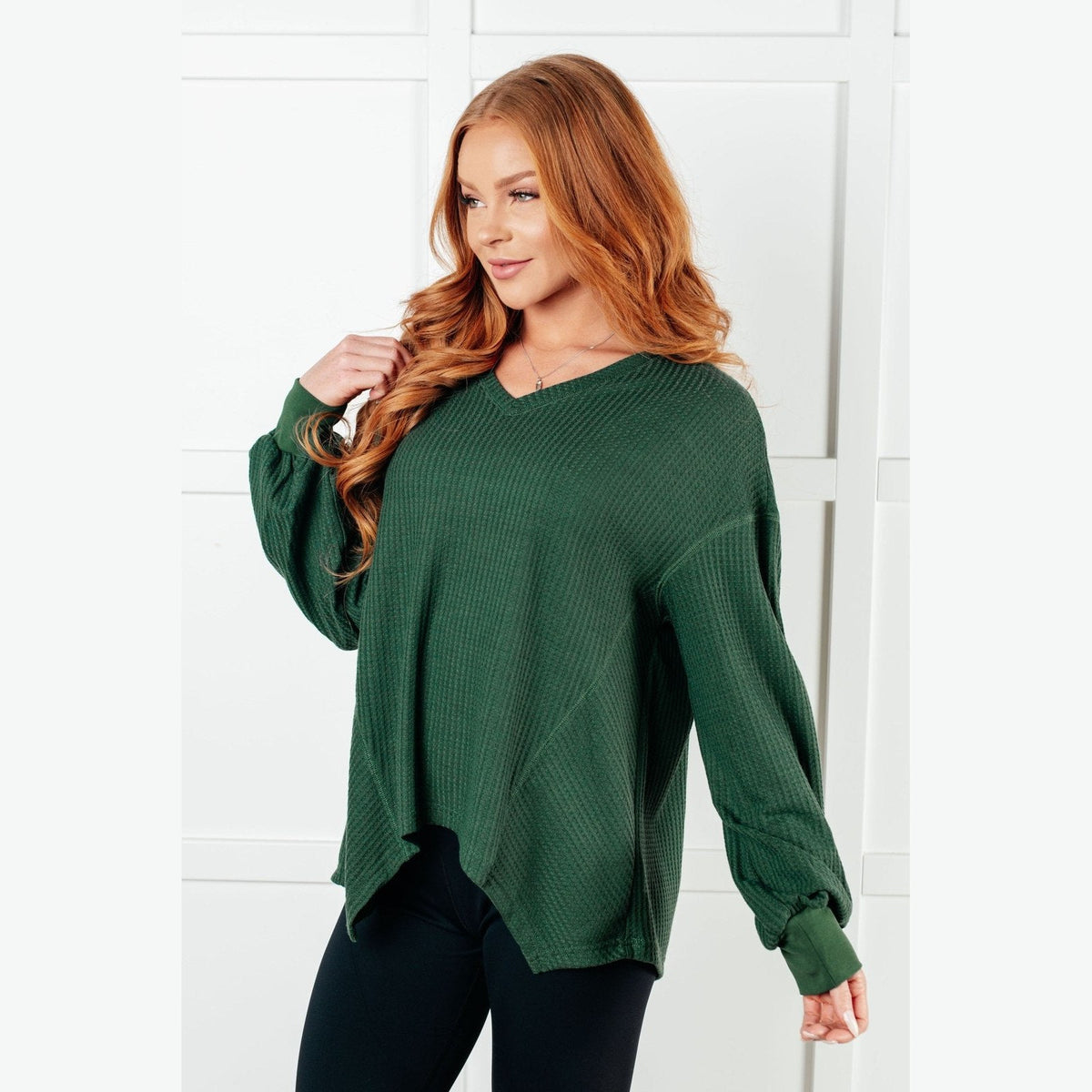 All Good Things V-Neck Top in Green