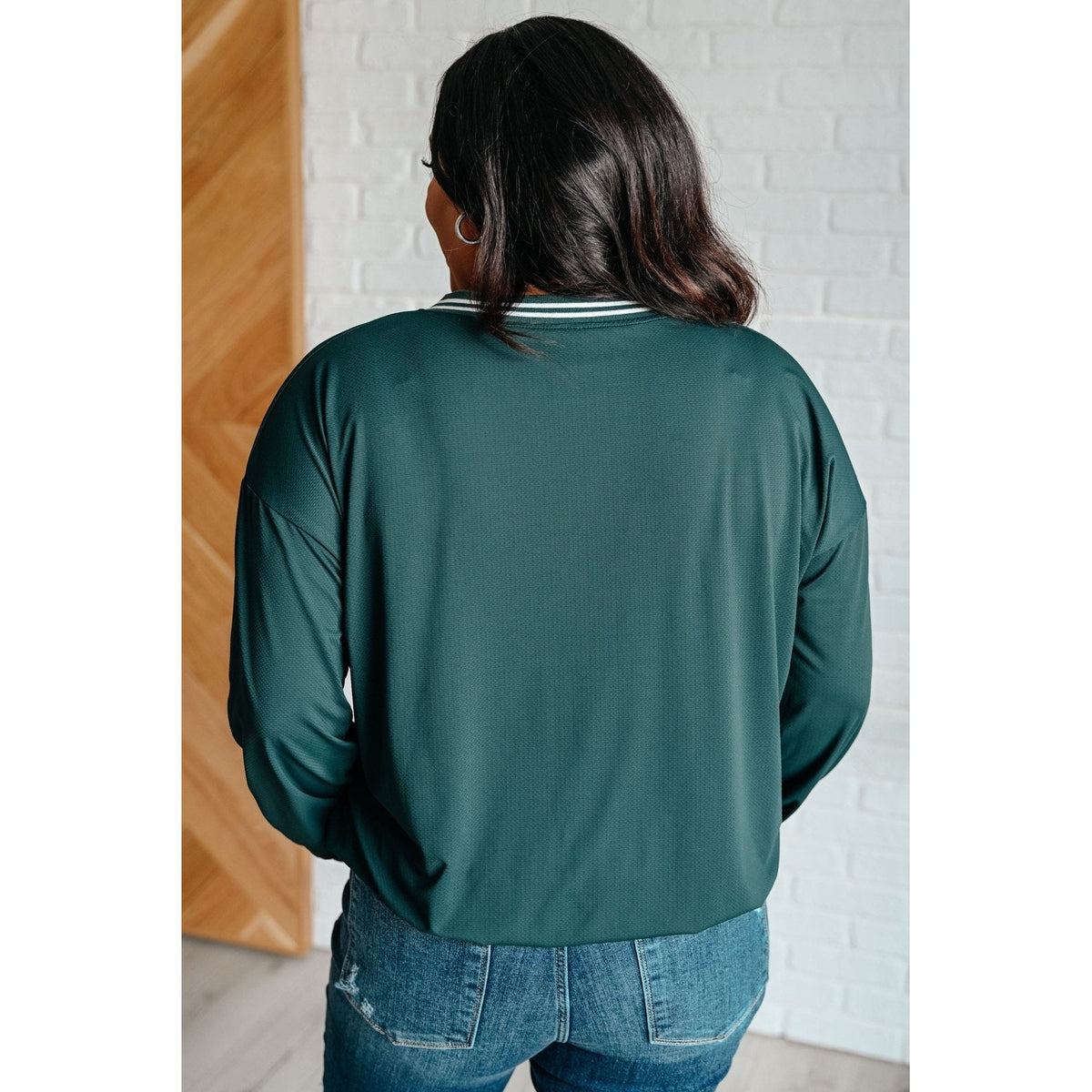 All Out Comfort V-Neck Pullover in Midnight Green