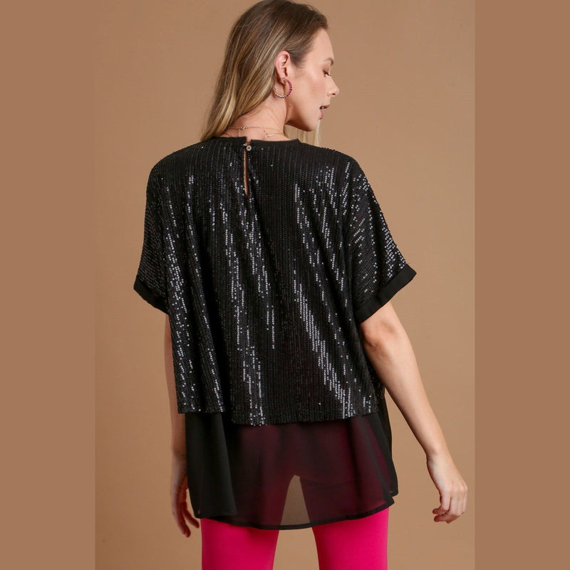 Aria Sequin Layered Blouse