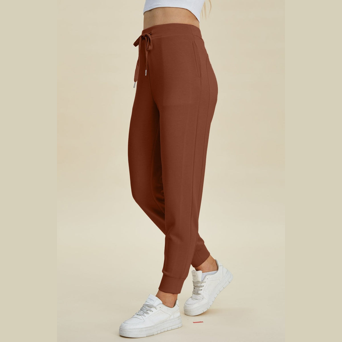 Basic Bae Full Size Air Scuba Drawstring High Waist Joggers