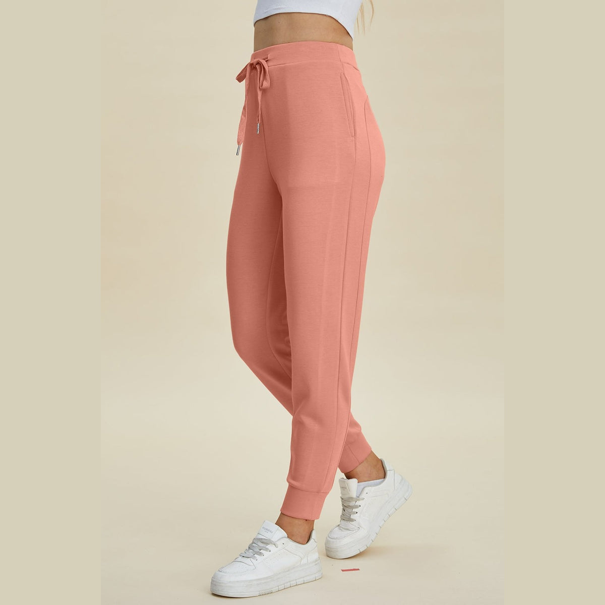 Basic Bae Full Size Air Scuba Drawstring High Waist Joggers