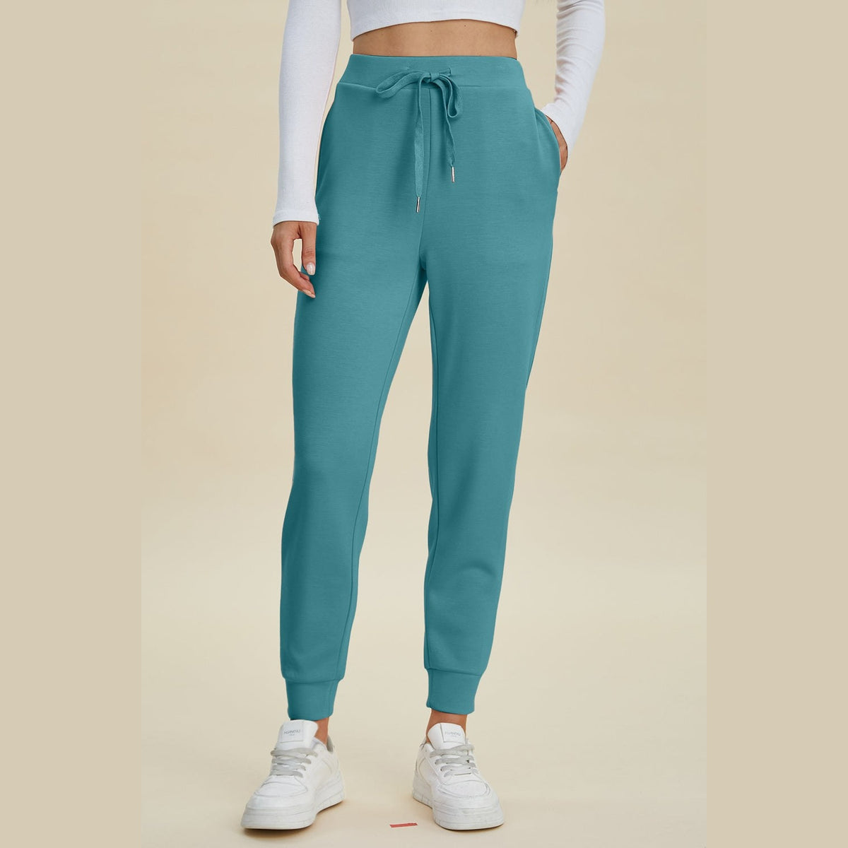 Basic Bae Full Size Air Scuba Drawstring High Waist Joggers