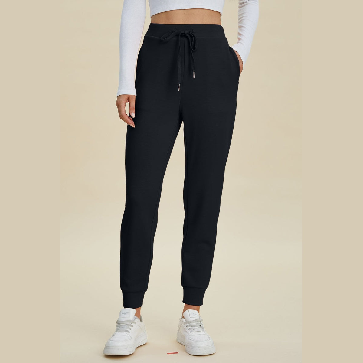 Basic Bae Full Size Air Scuba Drawstring High Waist Joggers