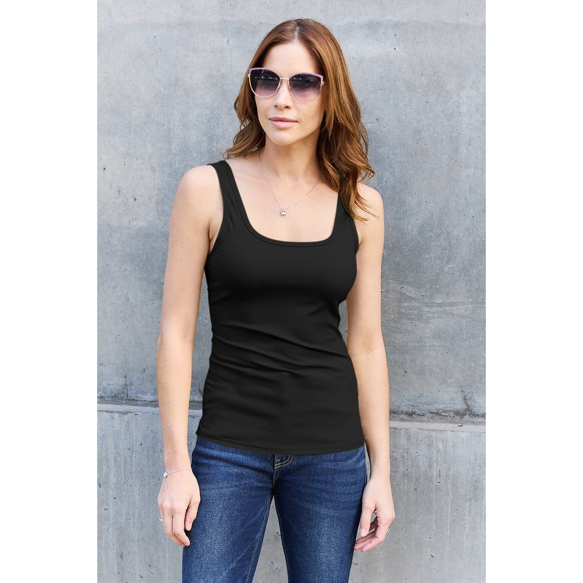 Basic Bae Full Size Square Neck Wide Strap Tank