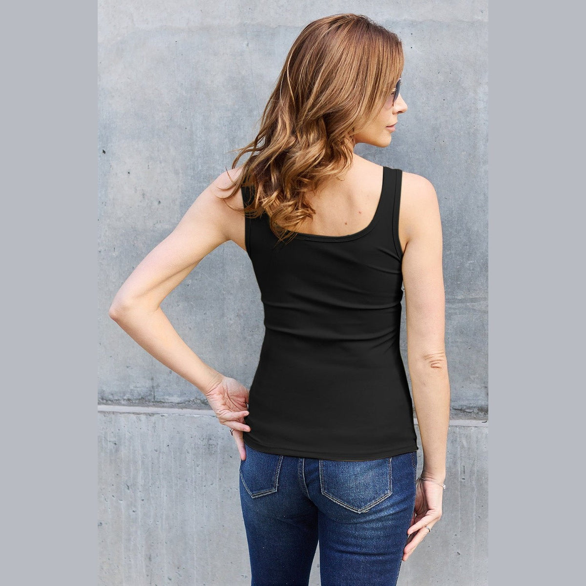 Basic Bae Full Size Square Neck Wide Strap Tank