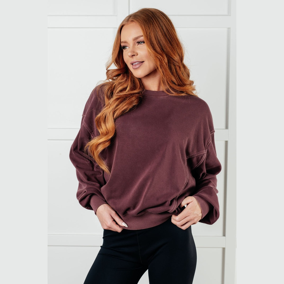 Beyond the Basics Pullover in Eggplant