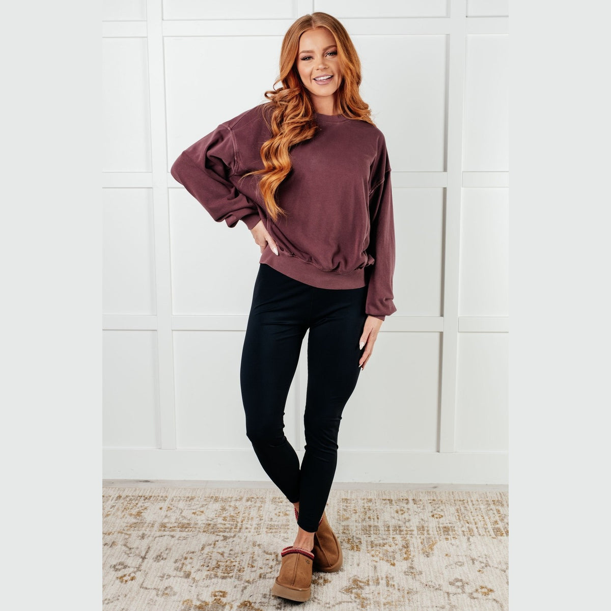 Beyond the Basics Pullover in Eggplant