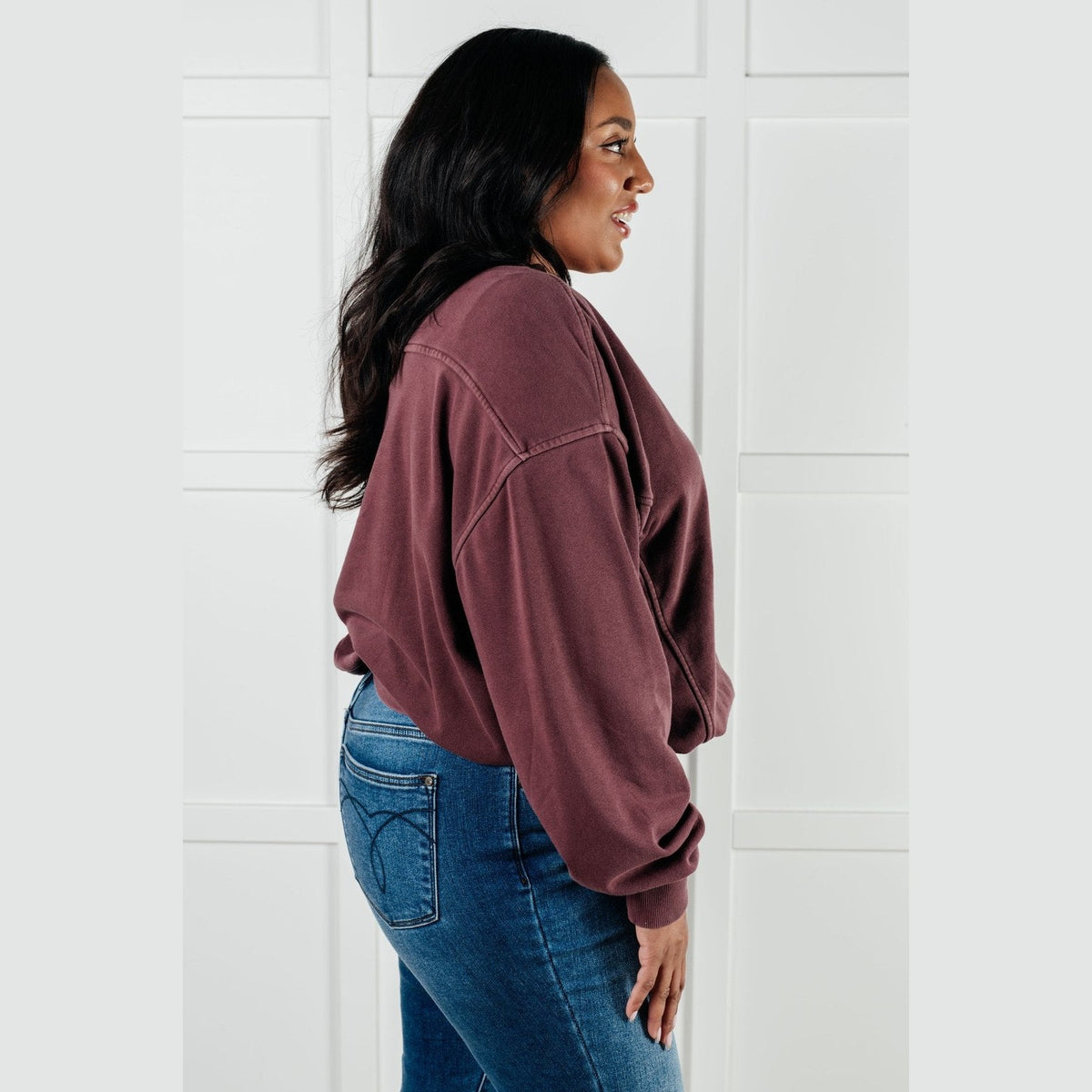 Beyond the Basics Pullover in Eggplant