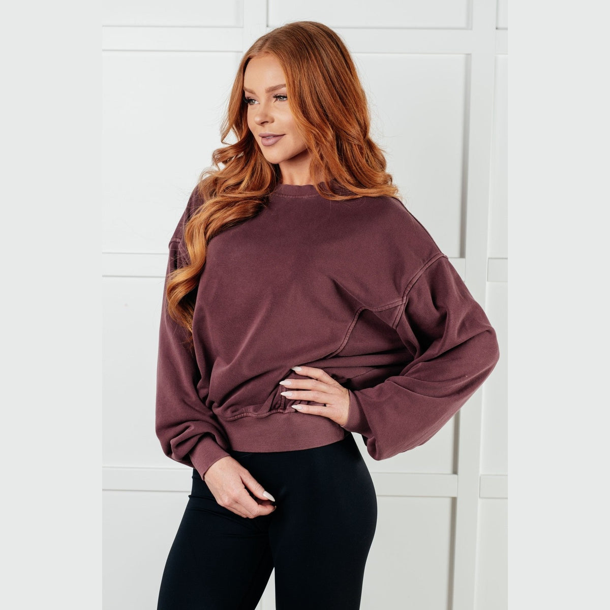 Beyond the Basics Pullover in Eggplant