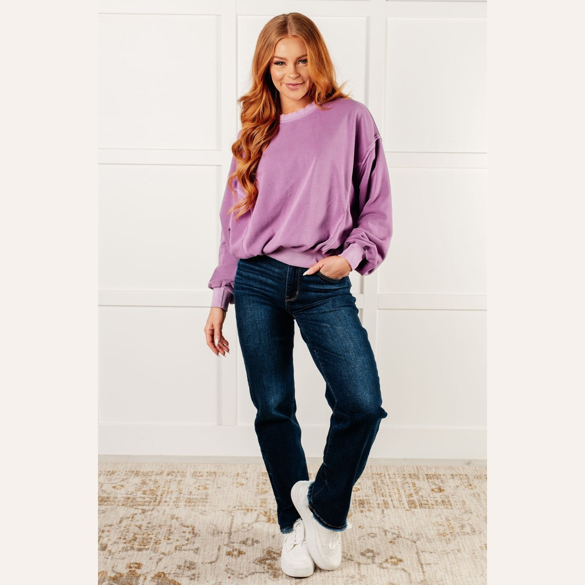 Beyond the Basics Pullover in Violet