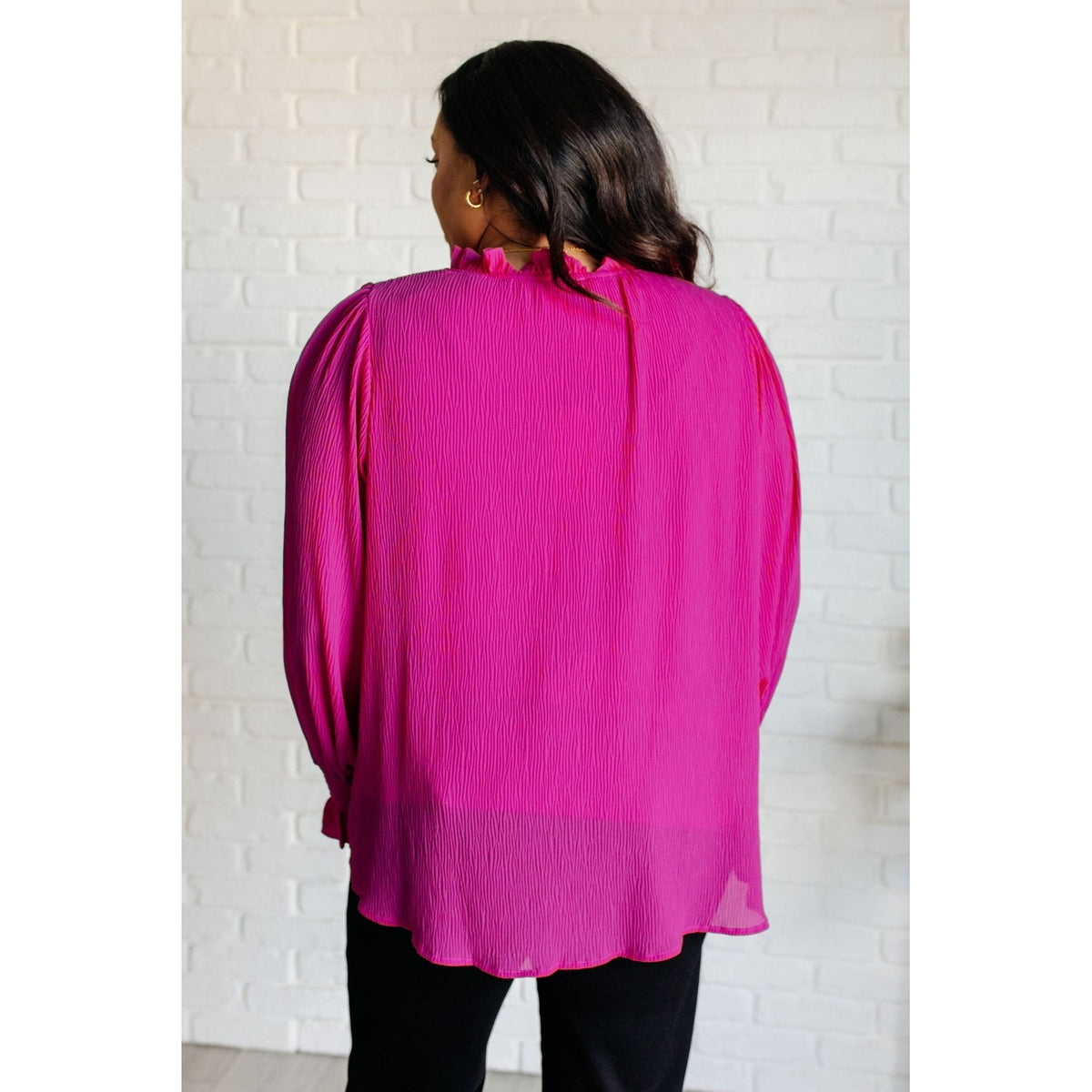 Candid Moment Ruffle Neckline Blouse