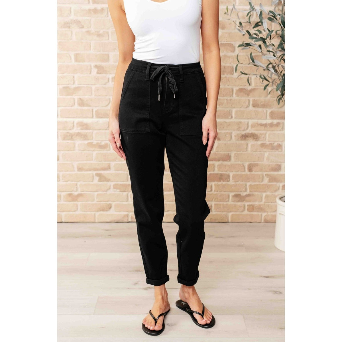 Carmen Double Cuff Joggers in Black