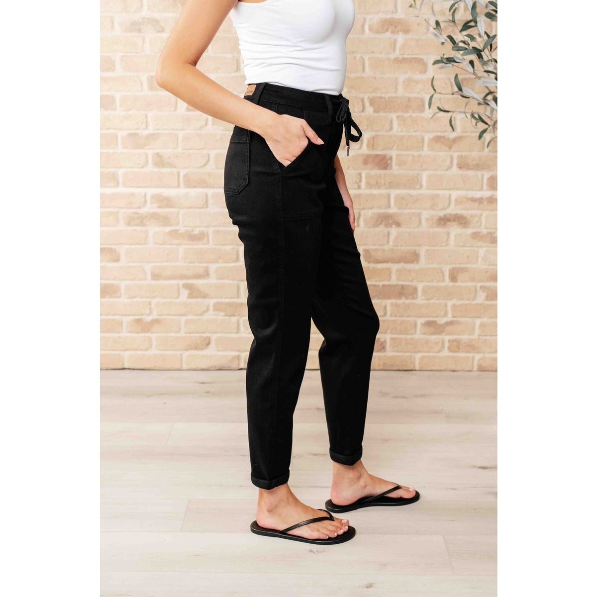 Carmen Double Cuff Joggers in Black