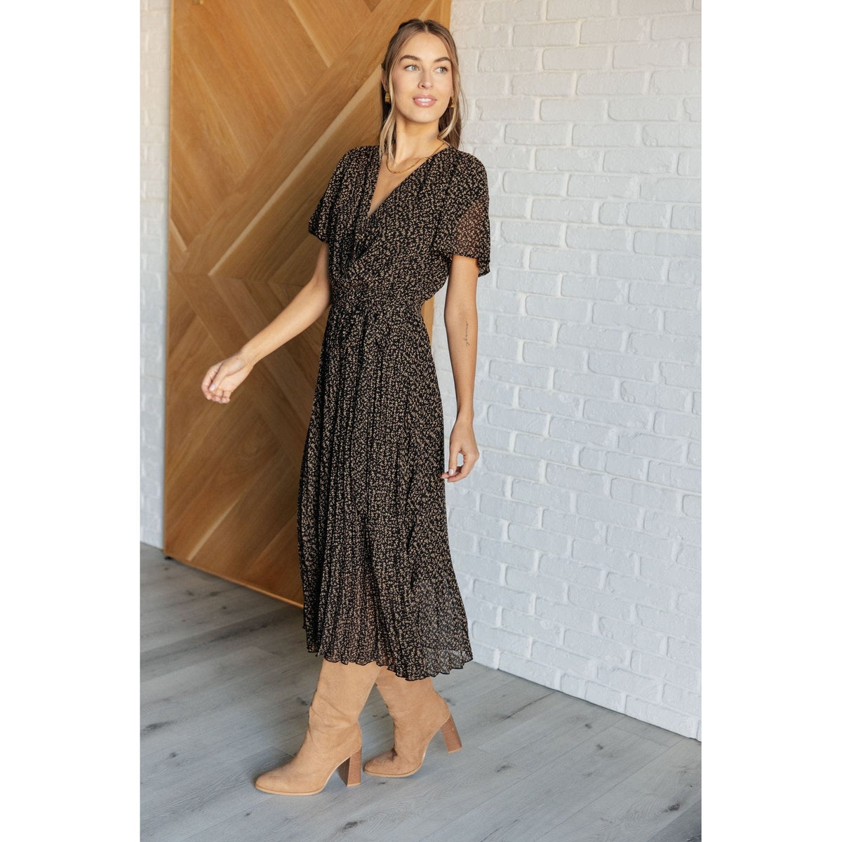 Cause a Scene Surplice Neck Dress