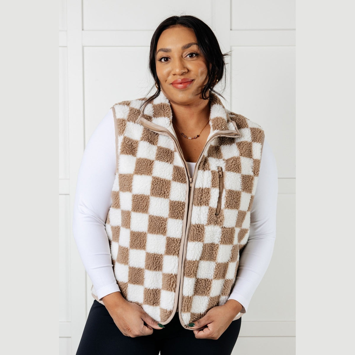 Check it Out Checkered Fleece Vest