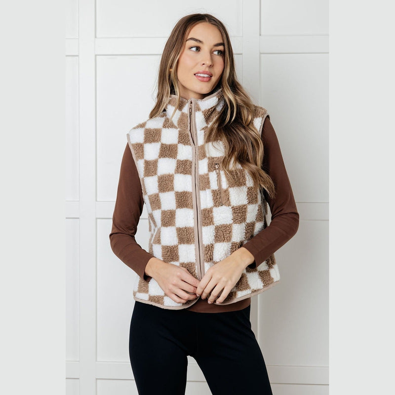 Check it Out Checkered Fleece Vest