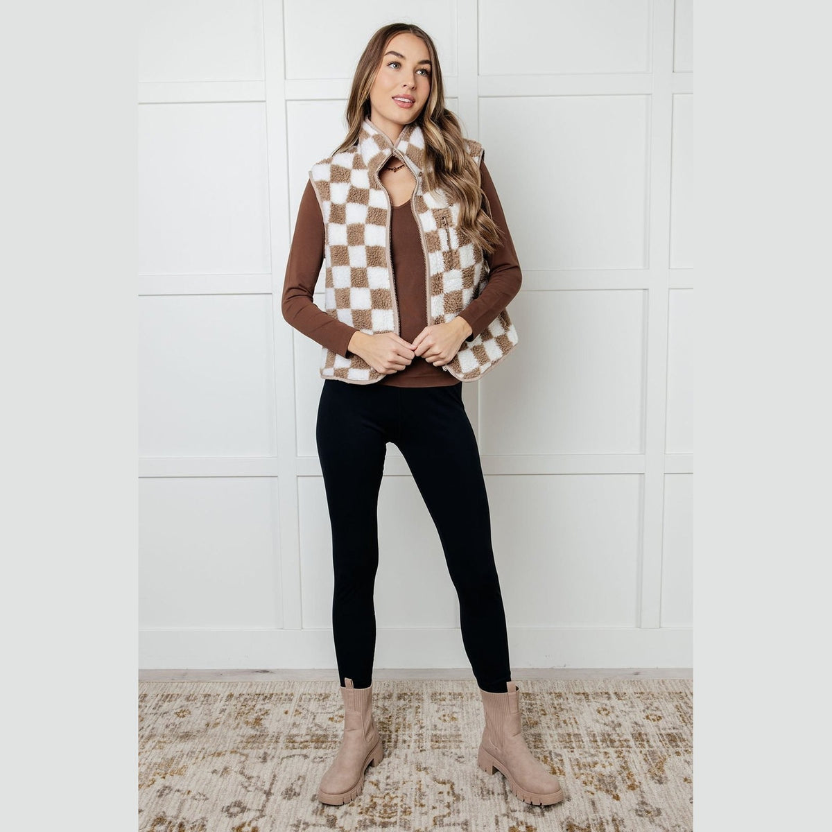 Check it Out Checkered Fleece Vest