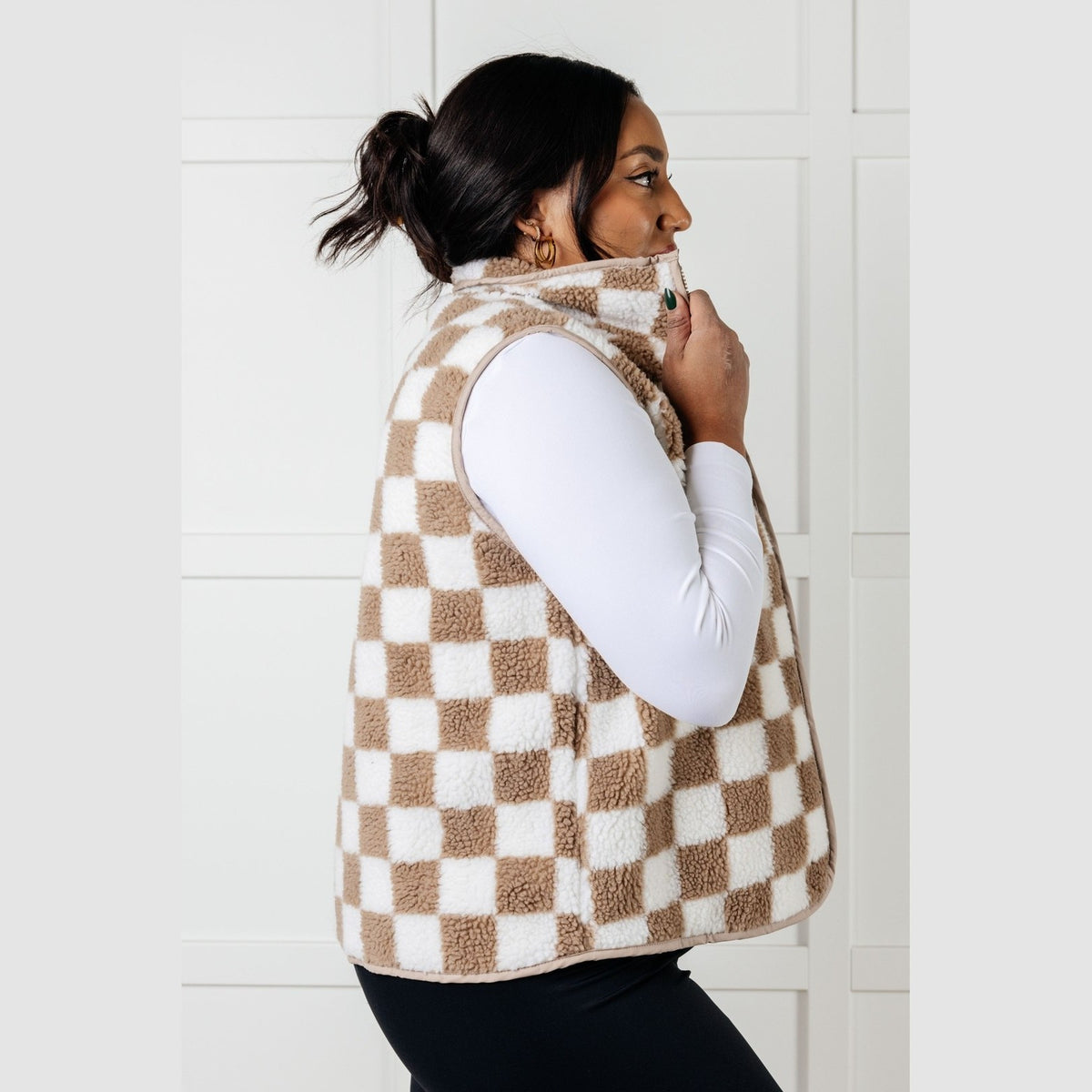 Check it Out Checkered Fleece Vest