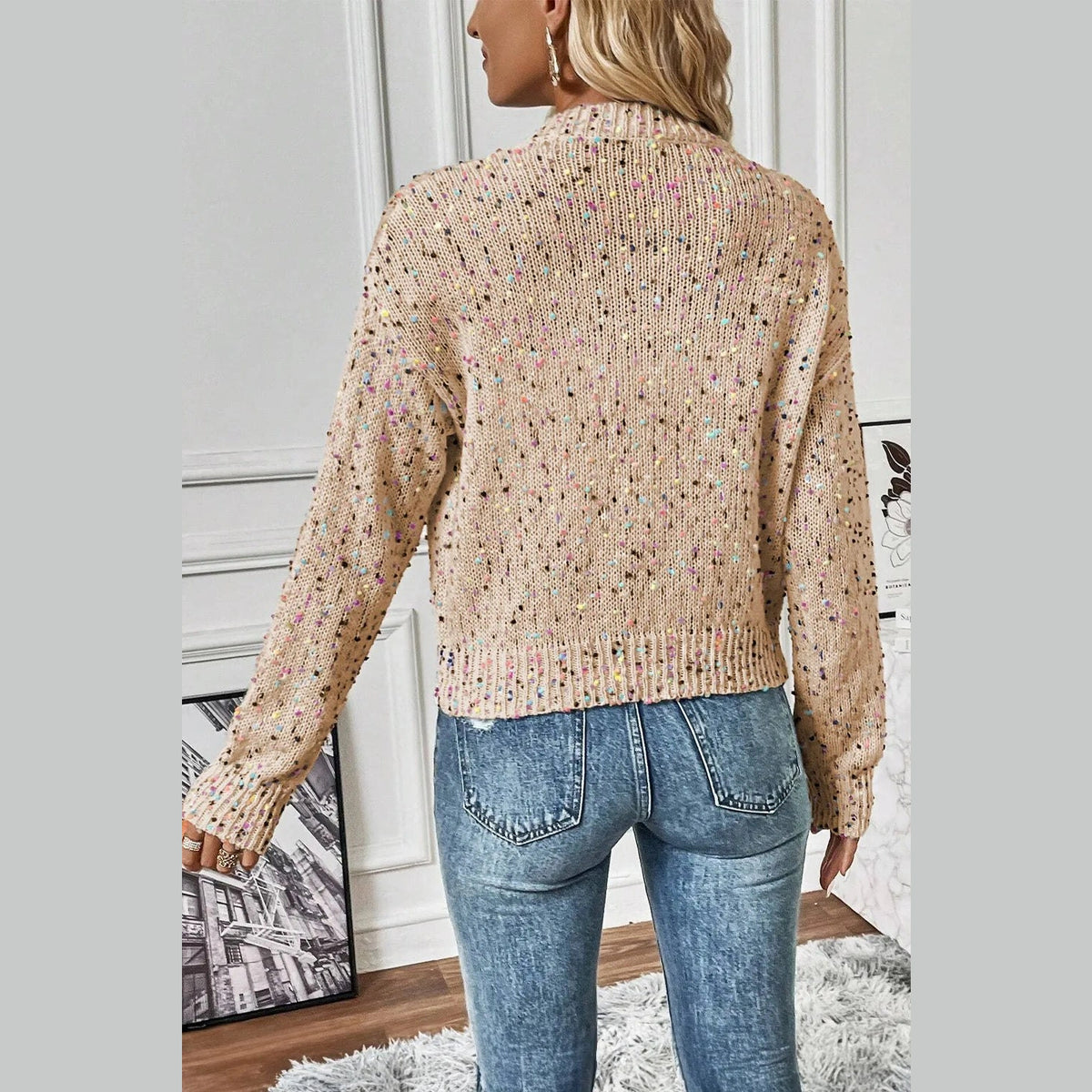 Confetti Button Up Long Sleeve Cardigan