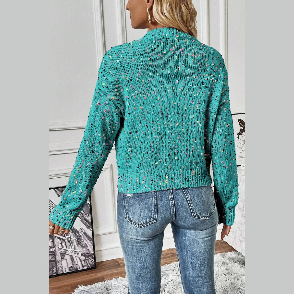 Confetti Button Up Long Sleeve Cardigan