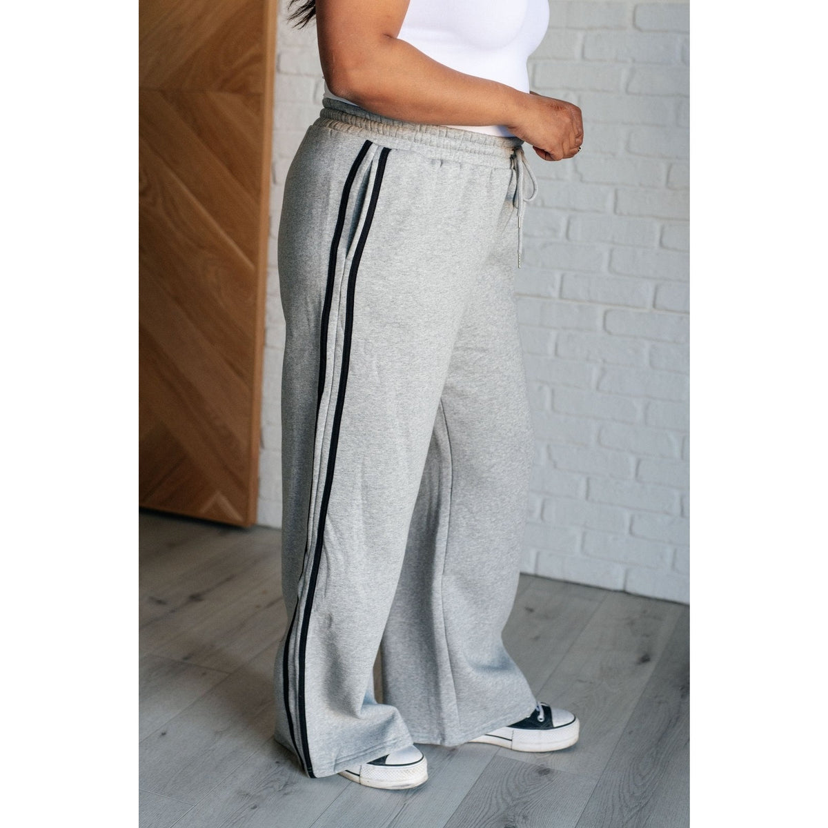 Don't Get Stuck Stripe Detail Sweatpants