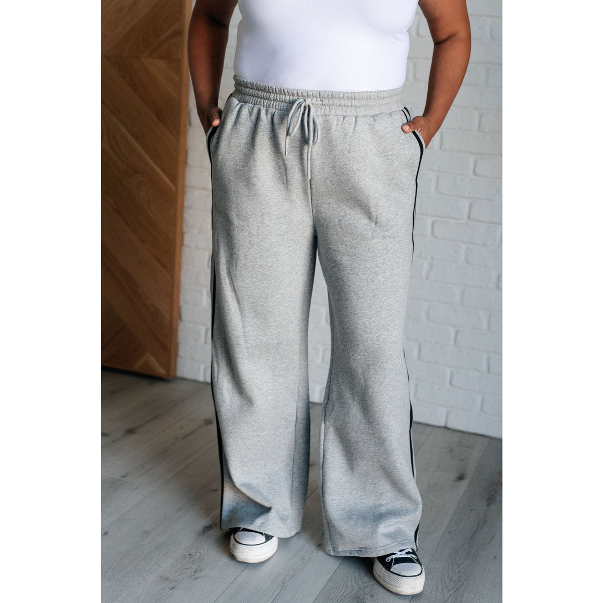 Don't Get Stuck Stripe Detail Sweatpants