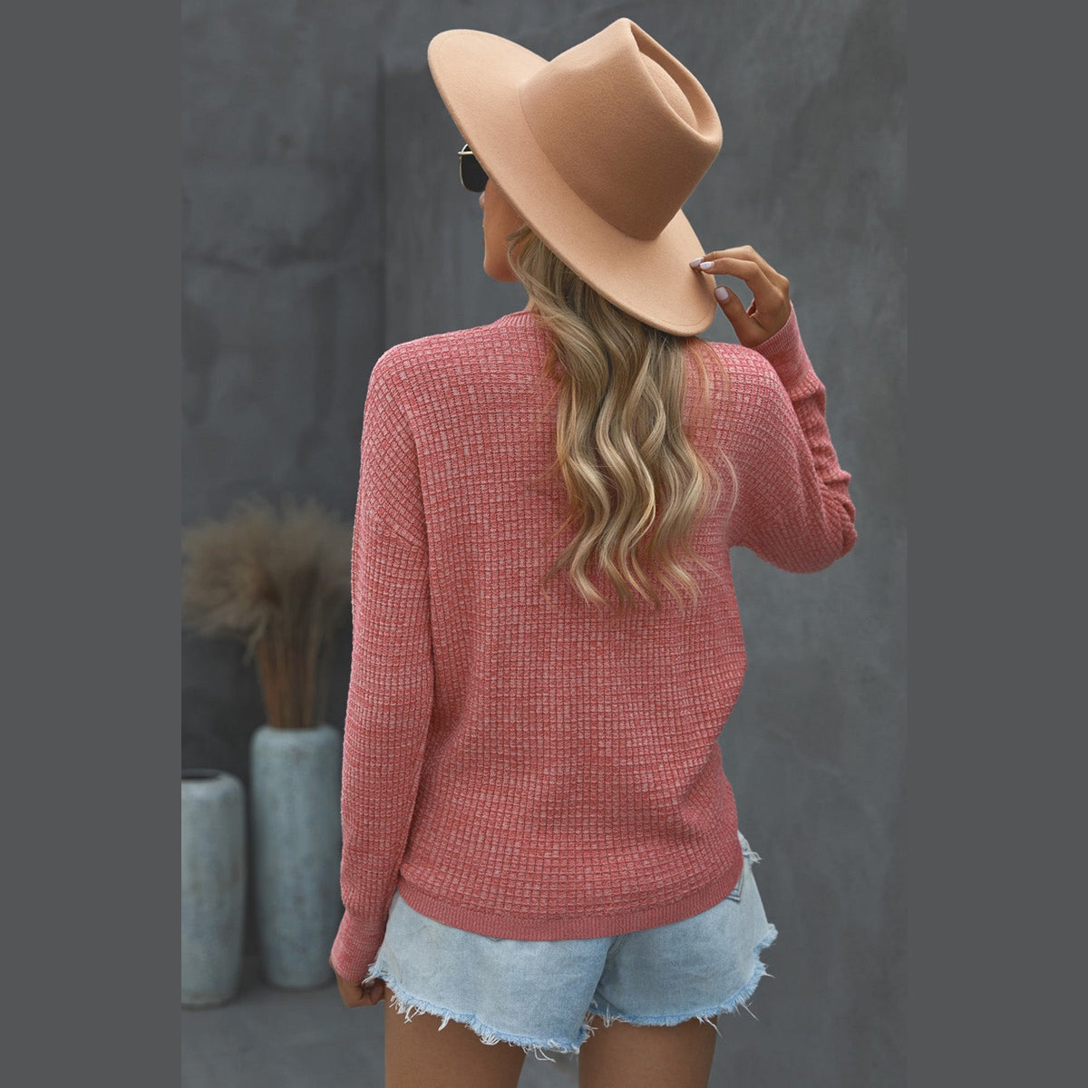 Double Take V Neck Wrap Front Knitted Top