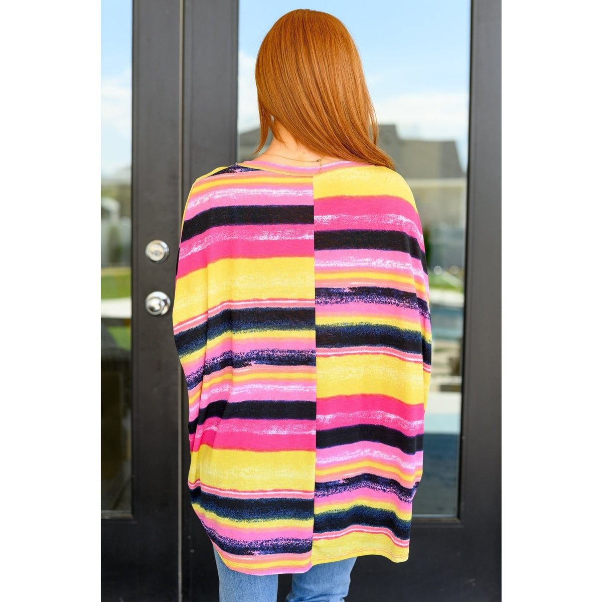 Essential Blouse in Yellow and Pink Multi Stripe