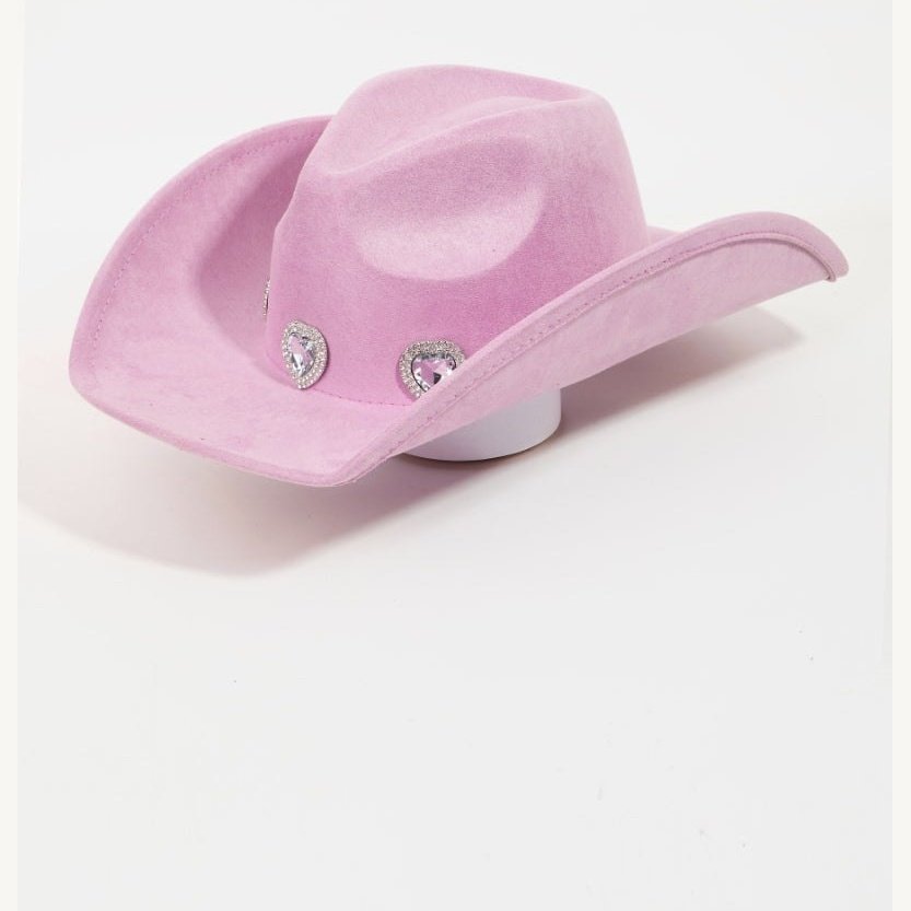 Fame Rhinestone Pave Heart Cowboy Hat