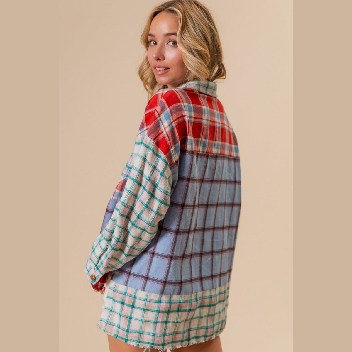 Felicity Color Block Plaid Shacket