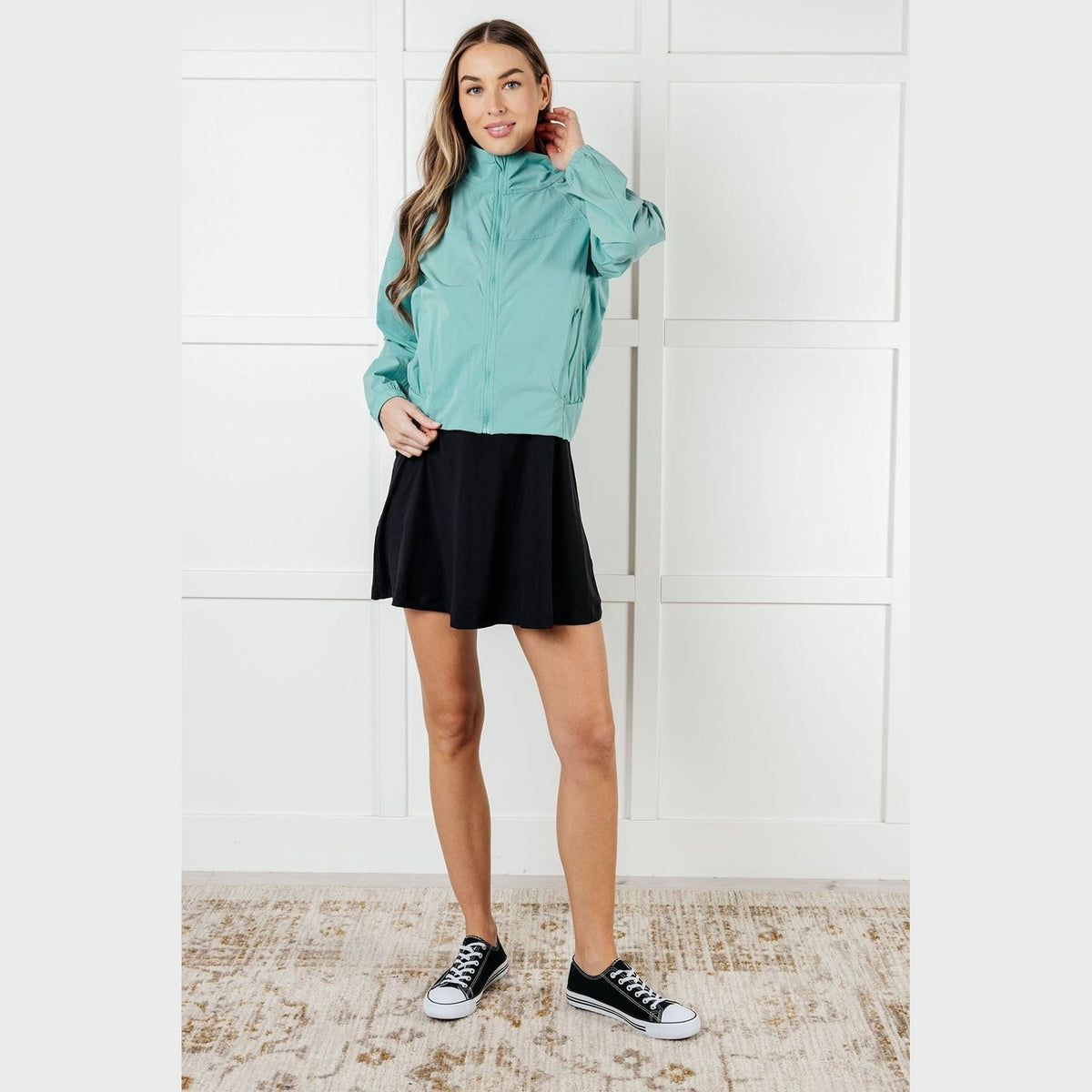 Fit Happens Nylon Tennis Jacket in Tidal Wave