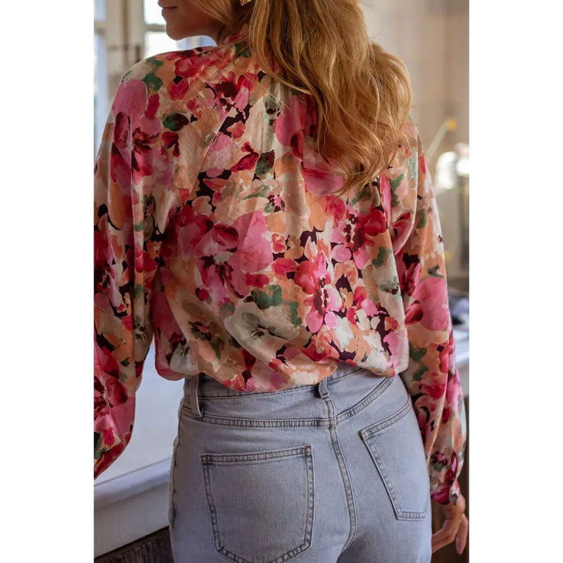 Frill Printed Long Sleeve Shirt