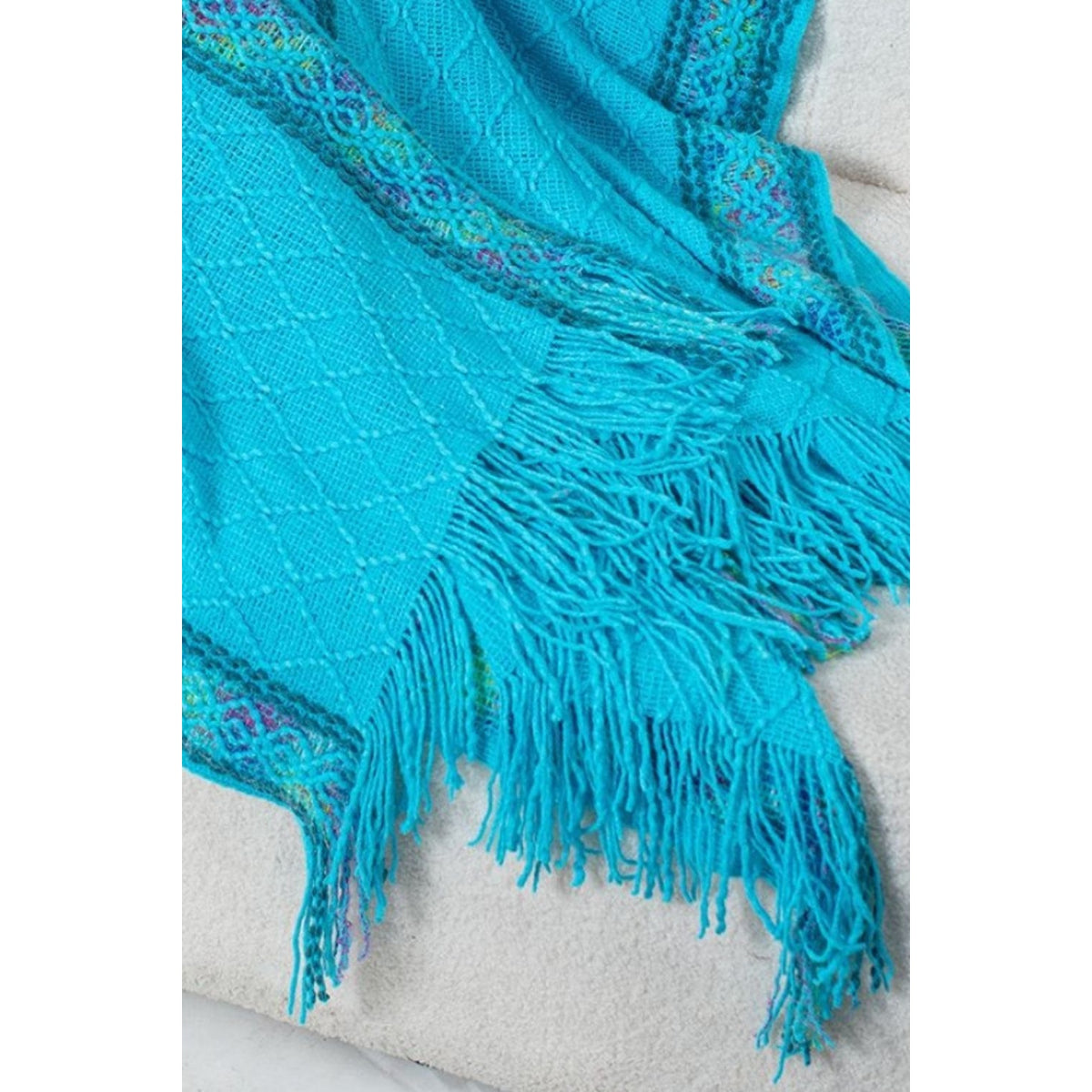 Fringe Half Sleeve Hooded Poncho