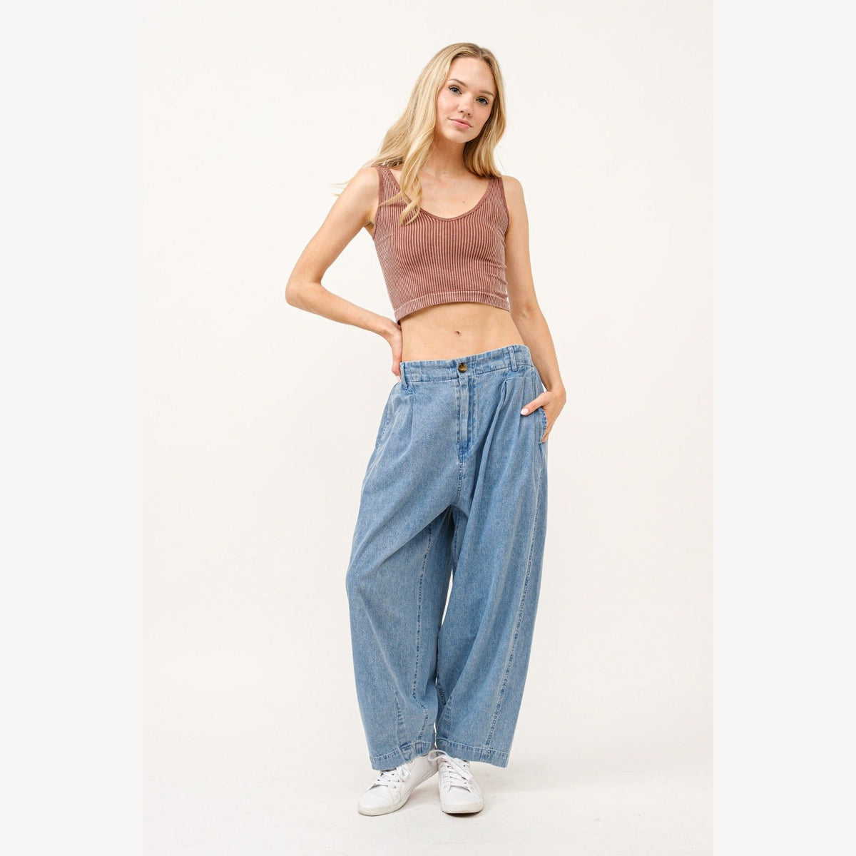 Genie In A Bottle Pleated Baggy Jeans