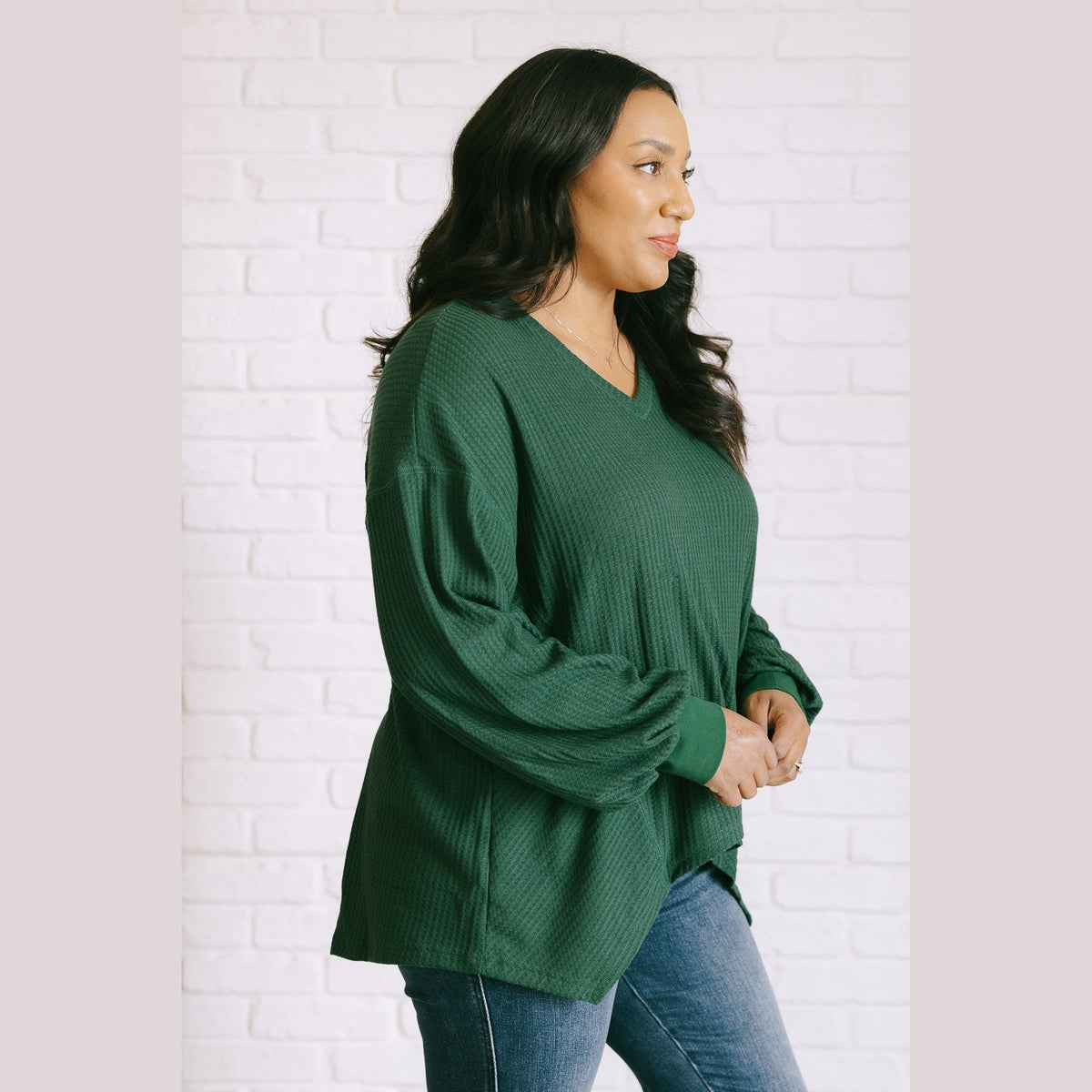 Good Things Are Coming V-Neck Top in Green