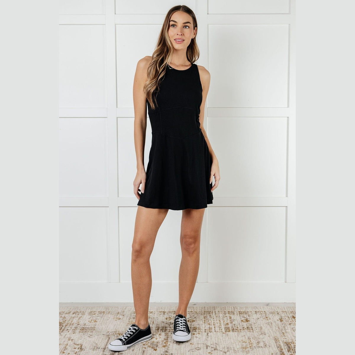 Gym and Tonic Butter Romper Dress in Black