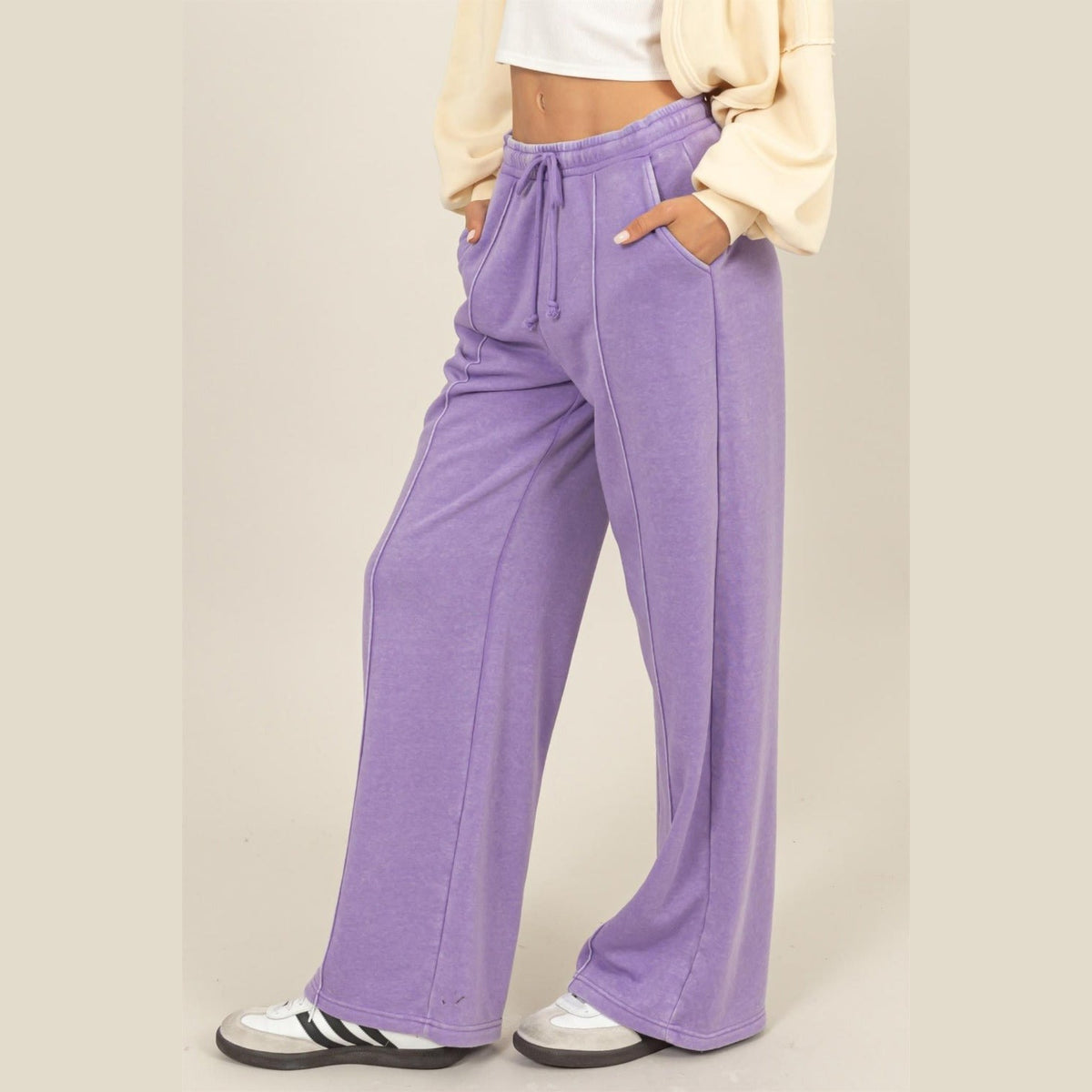 HYFVE Drawstring High Rise Wide Leg Pants