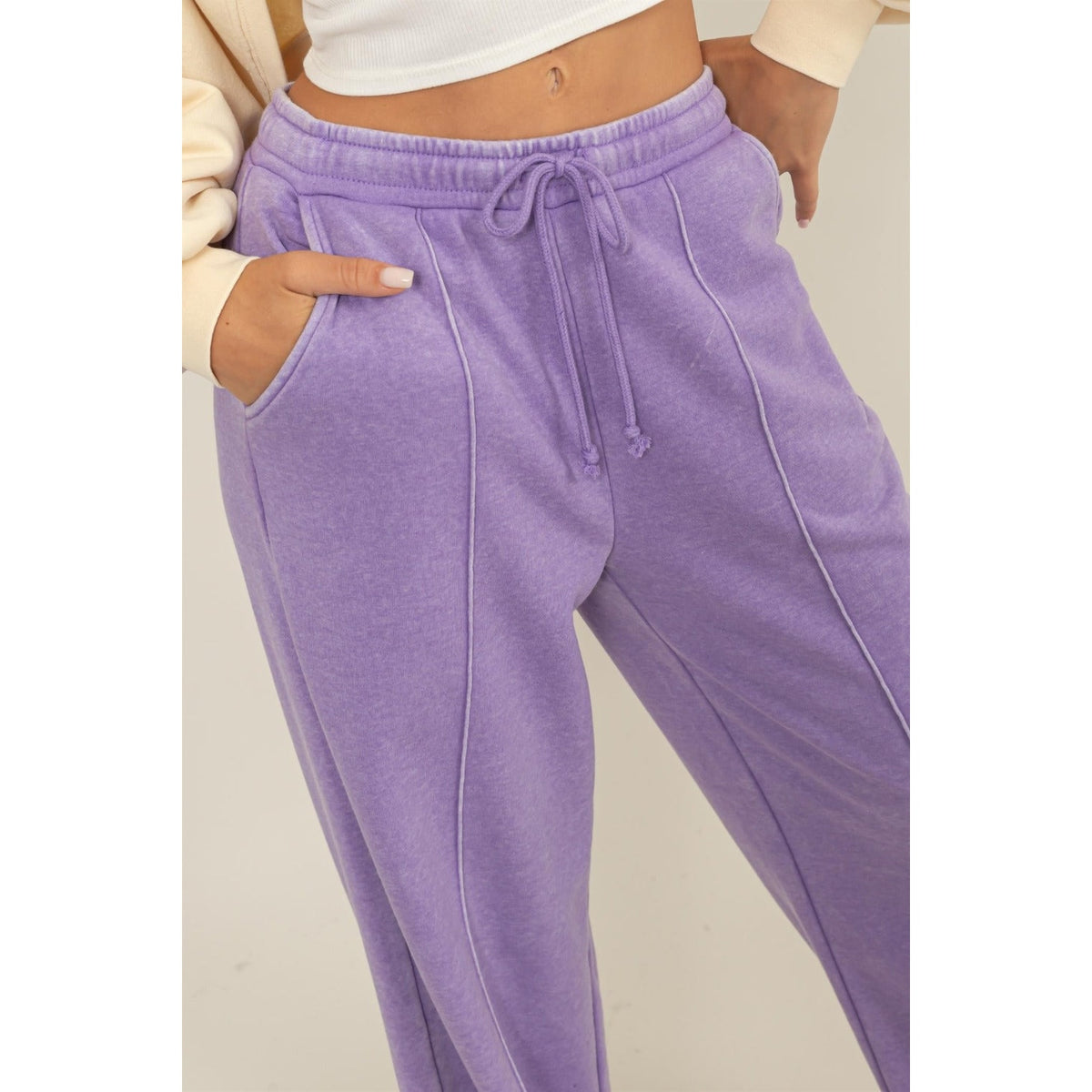 HYFVE Drawstring High Rise Wide Leg Pants