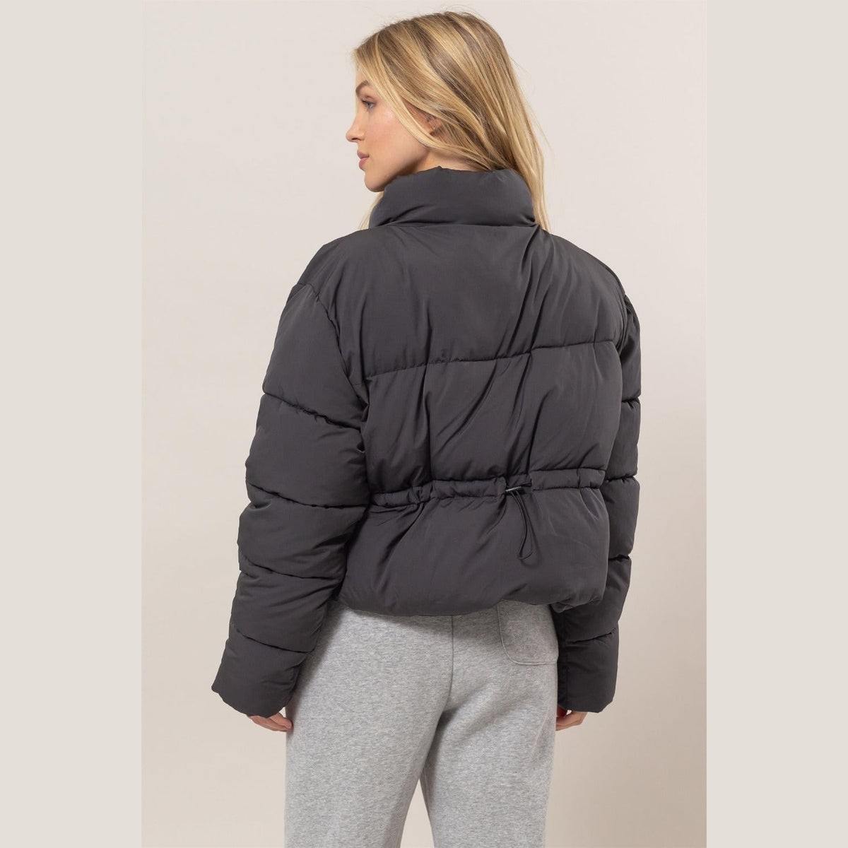 HYFVE Quilted Back Drawstring Puffer Jacket