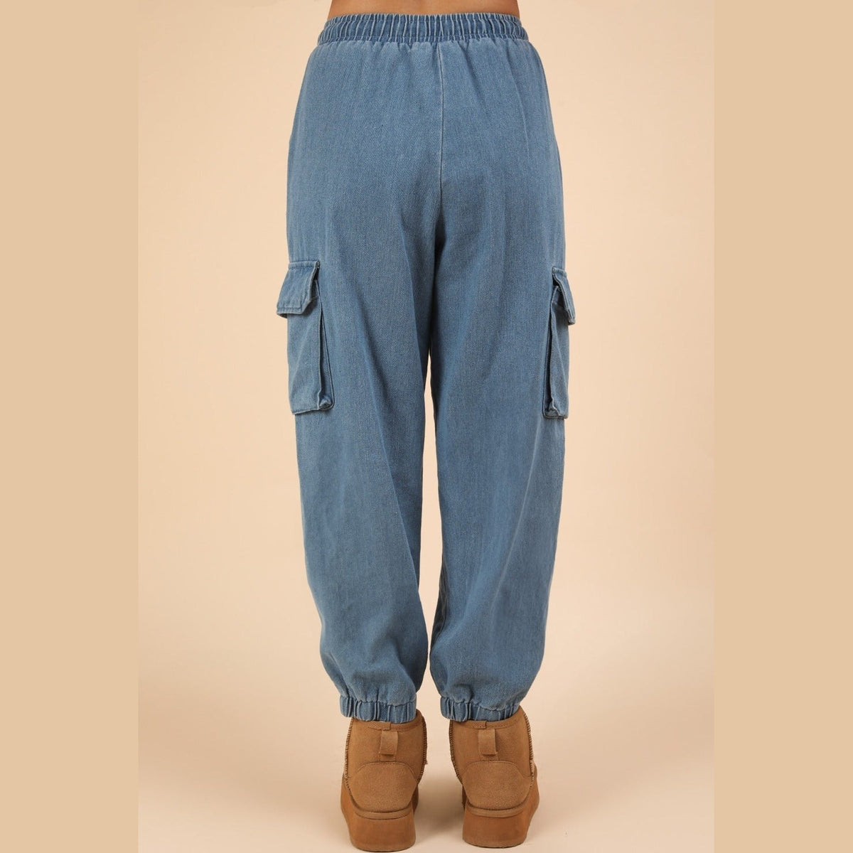 Halsey Light Wash Jogger Cargo Jeans