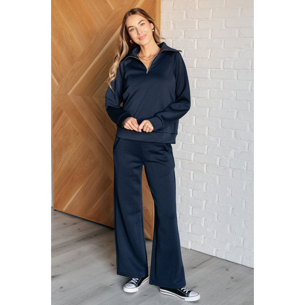 Hamptons Travel Half Zip Pullover in Navy