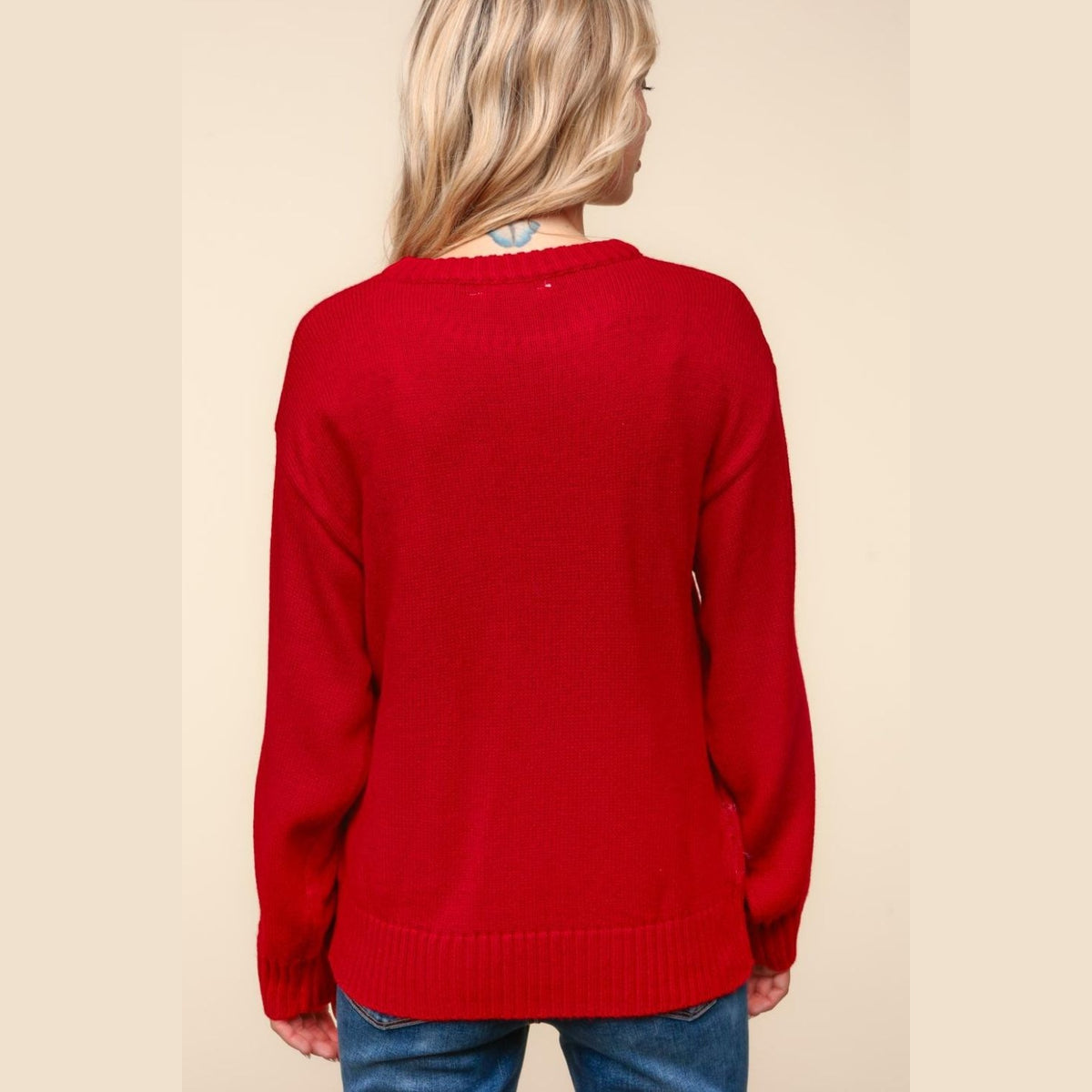 Haptics Santa Sparkle Brushed Sweater