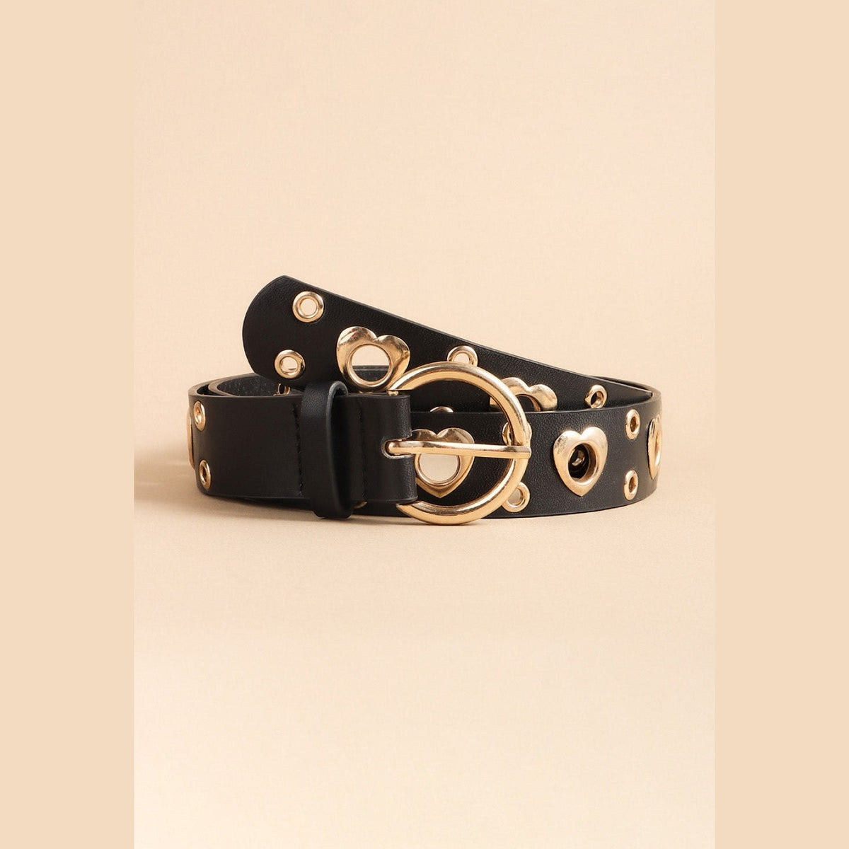 Heart Shape Alloy Detail PU Leather Belt